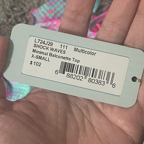 NEW LULI FAMA Minimal Balconette Seamless Wavy Ruched Back TieSide SHOCK WAVES - Picture 4 of 7